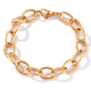 Armbånd af 18k PVD forgyldt stål. Håndlavet. 19 cm